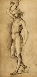 Baco conhecido como ldolino, desenho de Rafael. Gabinete de Desenhos e Gravuras, Galeria Uffizi, Florença