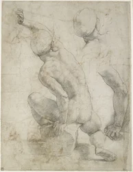 Recto: Homem nu sentado numa pedra, WA1846.200