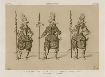 Halberdiers do cortejo de um príncipe, 1615-1620
