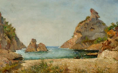 Vista da enseada de Figuerolles, La Ciotat, Bouches du Rhone Pintura de Raphael Luc Ponson (1835-1904) Dim 38x60 cm Musee Ciotaden La Ciotat