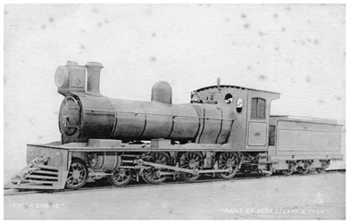 Motor 4-6-0, locomotiva a vapor construída por Kerr, Stuart e Co, início do século XX.