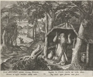 São Arnoldo de Metz como eremita
A vida virtuosa dos ermitãos (título da série)
Trophaeum vitae solitariae (título da série)