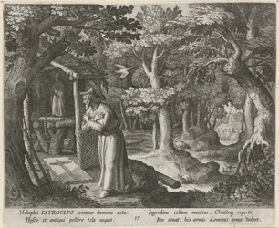 Santo Pátroclo de Néris como eremita
A vida virtuosa dos ermitãos (título da série)
Trophaeum vitae solitariae (título da série)