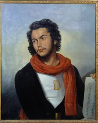 Retrato do músico Felicien David (1810-1876) Pintura de Raymond Bonheur (1796-1849) Século XIX Saint Denis, Museu de Arte e História