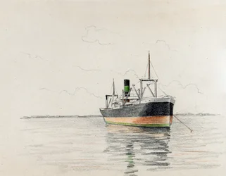 Carga no estuário do Gironde (carvão e pastel)