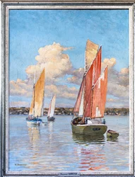 Gabarres no estuário do Gironde (óleo sobre madeira)