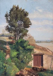 Pendente sobre o estuário da Gironda, c1930 (óleo sobre madeira)
