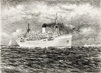 Liner no estuário do Gironde (carvão vegetal)