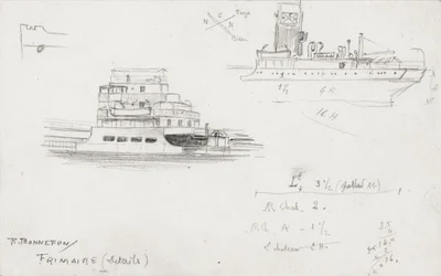 Desenho preparatório de navios de carga (Desenho)