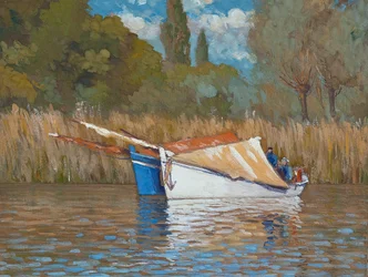 Veleiros no estuário da Gironda (guache sobre papel)