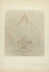 Desenho de restauro de pintura mural, c. 1940.