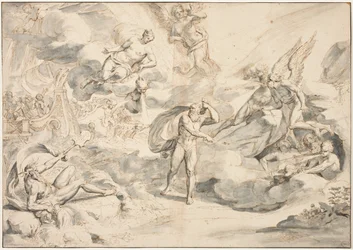 Éolo Obedecendo o Comando Junos para Criar uma Tempestade, c.1683-84 (caneta e tinta com tinta no papel)