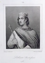 Lothair (941-986), rei da França, gravado por Delannoy