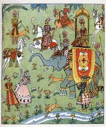 Ilustração para o conto "Aladin ou a lâmpada maravilhosa" em "Noites da Arábia