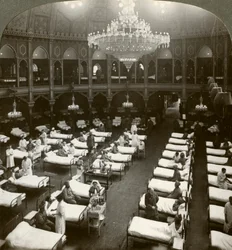 Interior do hospital em Brighton, Sussex, Primeira Guerra Mundial, 1914-1918.