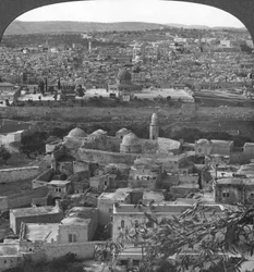 Jerusalém, a Cidade Santa, resgatada dos turcos, Palestina, Primeira Guerra Mundial, c1917-1918