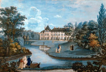 Vista da fachada e do parque do castelo de Malmaison. Aguarela por Regina Catherine Carrey. Início do século XIX. Malmaison. Musee Du Chateau - Vista da fachada e do parque do castelo de Malmaison. Aguarela de Regina Catherine Carey. Início