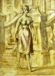 Senhora a passear: Uma pintura dupla