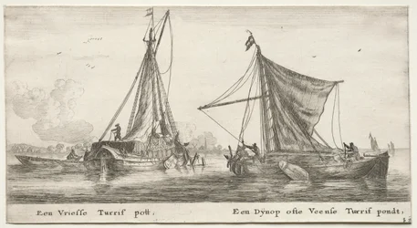 Navios de Amsterdã: uma frota de turfa Frisian. O Dÿnop, perto da lagoa de turfa de Veensche.
