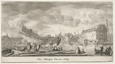 Navios de Amsterdã: lançando um navio.