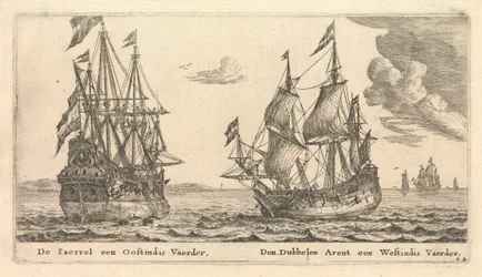Os navios neerlandeses "Paerrel" e "Dubbelen Arent