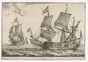 Dois grandes navios de guerra Treze cenas com navios (título da série)