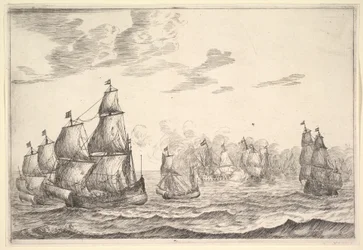 Cena de Batalha Naval, século XVII.