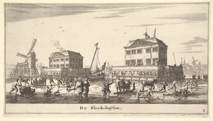 Cena de inverno no Blockhouse em Amsterdã, século XVII.