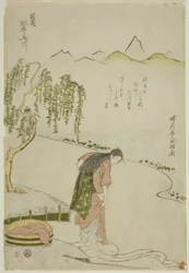 O rio Chofu Jewel na província de Musashi (Musashi Chofu no Tamagawa), de uma série sem título de Six Jewel Rivers