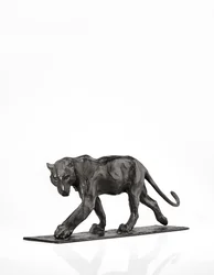 Panther walking, perna traseira levantada, c.1904 (bronze patinado)