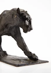 Panther walking, perna traseira levantada, c.1904 (bronze patinado)