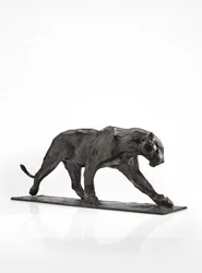Panther walking, perna traseira levantada, c.1904 (bronze patinado)