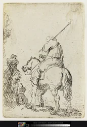 Um soldado com turbante a cavalo, c.1632 (gravura)