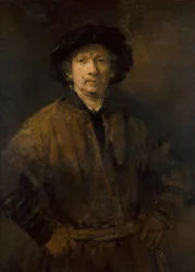 "Grand autoportrait" (Grande auto-retrato) Peinture de Rembrandt van Rhijn (1606-1669) 1652 Museu de História de Arte, Vienne