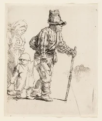 Família Camponesa no Vagabundo, c.1652 (gravura em papel cremoso)