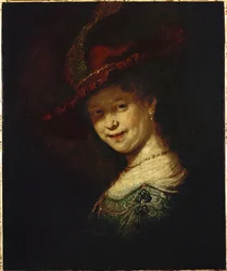 Saskia van Uylenburgh, mulher de Rembrandt com quem casou em 1634 (pintura)