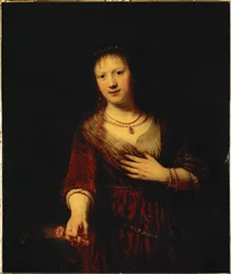 Saskia com uma flor vermelha (pintura)