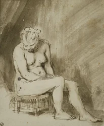 Mulher Nua Sentada