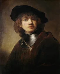 Autorretrato no Gorgerin Pintura de Harmenszoon Van Rijn Rembrandt