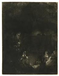 The Entombment, c.1654 (gravura com ponto seco e queimadura)