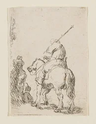Um soldado de turbante a cavalo