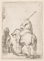 Um soldado com turbante a cavalo