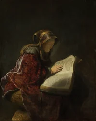 Uma mulher idosa a ler, provavelmente a profetisa Ana, 1631