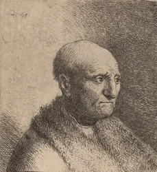 Homem careca em uma capa de pele, c. 1630.