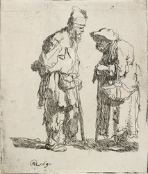 Mendigo e mendiga conversando, 1630