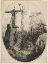 Cristo crucificado entre dois ladrões, placa oval, ca. 1641