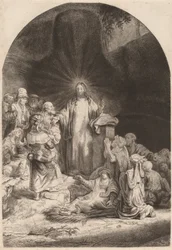 Fragmento de Cristo Pregando e Curando da Impressão dos Cem Florins, c. 1649.