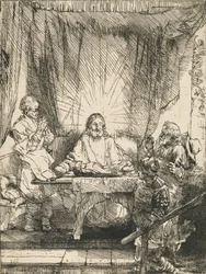 Cristo em Emaús: a Placa Maior, 1654.