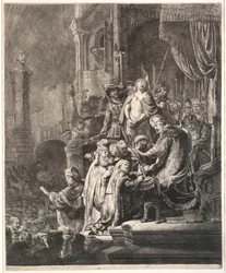 Jesus diante de Pilatos: prato grande