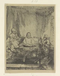 Christus te Emmaus: grote plaat Coleção de oitenta e cinco gravuras originais (título da série)